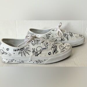 Vans Classic Slip-On U-Paint Alien White Shoes Sneakers Men's Size 7 Womens 5.5